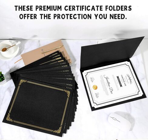gisgfim 15Pcs Certificate Holders Diploma Covers Single Sided Gold Foil Border Award Covers for Letter Size 8.5x11 Certificates Cardstock Document Papers Storage Organizer (Purple) in Kuwait