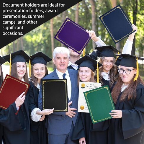 gisgfim 15Pcs Certificate Holders Diploma Covers Single Sided Gold Foil Border Award Covers for Letter Size 8.5x11 Certificates Cardstock Document Papers Storage Organizer (Purple) in Kuwait