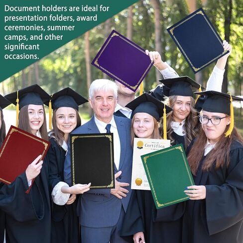 gisgfim 15Pcs Certificate Holders Diploma Covers Single Sided Gold Foil Border Award Covers for Letter Size 8.5x11 Certificates Cardstock Document Papers Storage Organizer (Purple) in Kuwait