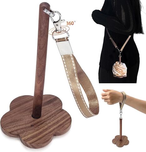 Wrist Yarn Holder, Portable Wrist Yarn Ball Minder Stand with Crossbody Strap Wooden Twizzling Yarn Organizer Storage Knitting Supplies Crocheting Gift for Craft Lover in Saudi Arabia