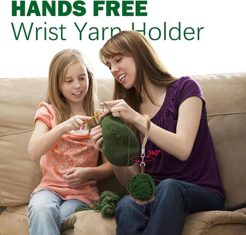 Wrist Yarn Holder, Portable Wrist Yarn Ball Minder Stand with Crossbody Strap Wooden Twizzling Yarn Organizer Storage Knitting Supplies Crocheting Gift for Craft Lover in Saudi Arabia