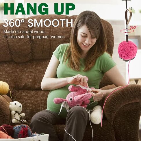 Wrist Yarn Holder, Portable Wrist Yarn Ball Minder Stand with Crossbody Strap Wooden Twizzling Yarn Organizer Storage Knitting Supplies Crocheting Gift for Craft Lover in Saudi Arabia