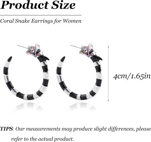 Gothic Snake Earrings Halloween Earrings for Women Punk Snake Hoop Earrings Halloween Cosplay Costume Party Jewelry for Women Girls in Kuwait