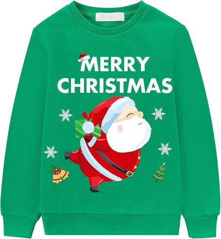 Kids Christmas Sweatshirts Long Sleeve Pullover Shirts Toddler Boys Girls Santa Claus Sweaters Xmas Outfits 1-7T in Saudi Arabia