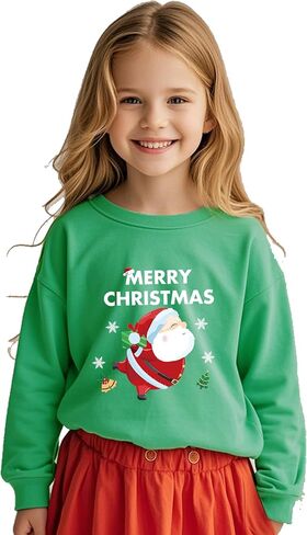 Kids Christmas Sweatshirts Long Sleeve Pullover Shirts Toddler Boys Girls Santa Claus Sweaters Xmas Outfits 1-7T in Saudi Arabia