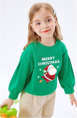 Kids Christmas Sweatshirts Long Sleeve Pullover Shirts Toddler Boys Girls Santa Claus Sweaters Xmas Outfits 1-7T in Saudi Arabia