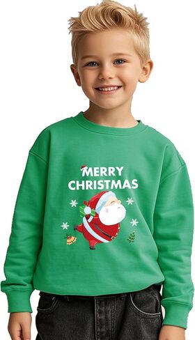 Kids Christmas Sweatshirts Long Sleeve Pullover Shirts Toddler Boys Girls Santa Claus Sweaters Xmas Outfits 1-7T in Saudi Arabia