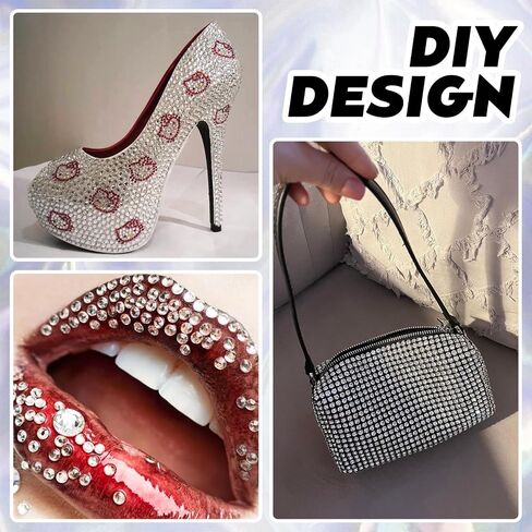 مجموعة صمغ أحجار الراين من Queenme Bling للحرف اليدوية: مجموعة أحجار كريمة شفافة B7000 لمجوهرات أحذية الملابس - ألماس مسطح للأكواب - أحجار كريمة من الراتنج للأظافر (أبيض فضي) in Saudi Arabia