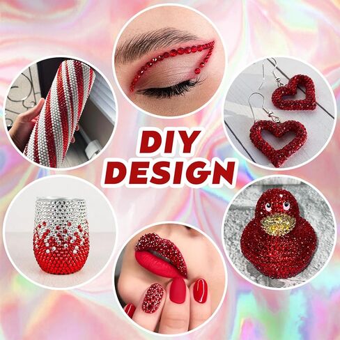 Queenme Bedazzling Rhinestones for Crafting DIYers: Flatback Gems Kit Rhinestones for Crafts - Flat Back Clear Crystals with Wax Pen - Crafters DIY Shoes Cap Tumbler Clothes in Kuwait