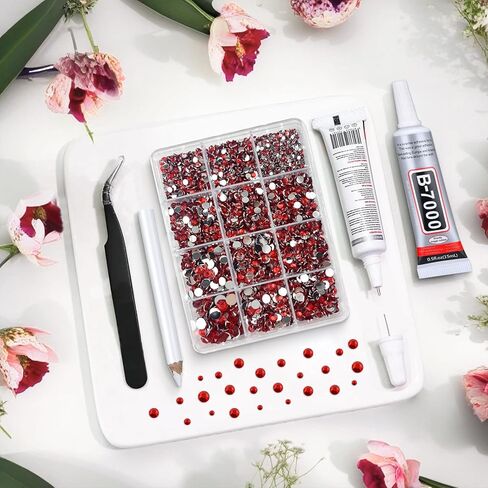 Queenme Bedazzling Rhinestones for Crafting DIYers: Flatback Gems Kit Rhinestones for Crafts - Flat Back Clear Crystals with Wax Pen - Crafters DIY Shoes Cap Tumbler Clothes in Kuwait