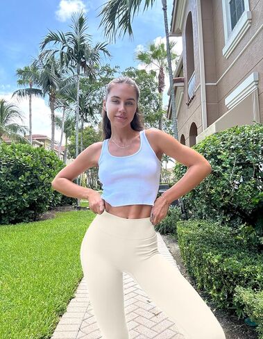 OQQ Women's Flared Pants High Waisted Yoga Leggings Stretchy Bell Buttom Wide Leg in Saudi Arabia
