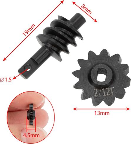MEUS RACING SCX24 2-12T مجموعة التروس التفاضلية الحلزونية ذات السرعة الزائدة للمحور SCX24 Deadbolt C10 JLU Gladiator Bronco 1/24 RC أجزاء ترقية السيارة الزاحفة، مجموعتان (2-12T) in Kuwait