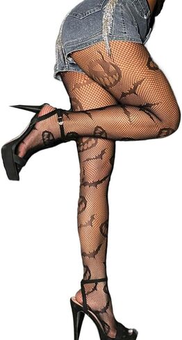 CanB Halloween Fishnet Stockings Sexy High Waist Tights Thigh High Pantyhose for Women and Girls in Kuwait