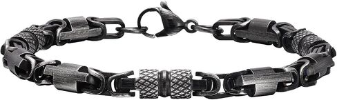 Stainless Steel Byzantine Link Bracelets for Men, Stylish Waterproof Wrist Chain Bangle Mens Classic Jewelry Gifts for Dad Husband Son Boyfriend on Christmas/Valentine's Day/Birthday in Saudi Arabia