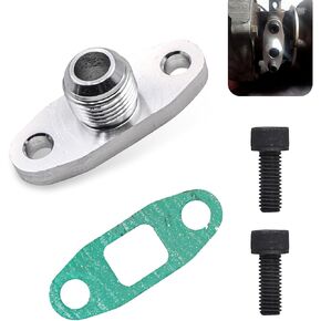 1 PC T3 T4 Turbine Oil Drain Outlet Flange Gasket, Rust-Resistant Corrosion-Resistant Oil Drain Port Flange Adapter, Automobile Conversion Kit, Suitable for Most Cars (Multicolored)