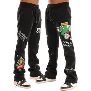 SCREENSHOT-FLEECE PANTS 4202 Mens Streetwear Urban Fit Fleece Pants - Street Fashion Sweatpants Ribbed Wasteband
