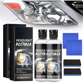 Upgrade Automotive Headlight Lens Restorer, 2024 New Headlight Restoration Kit Head Light Cleaner for Cars, Car Headlight Repair Fluid, Innovative Headlight Repair Polish Kit (2 Sets)