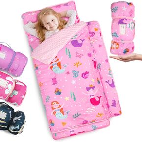 Nap Mat: Soft Portable Sleeping Bag Detachable Pillow Mat Blanket 2" Thickened Extra Large Kids Toddler Mats for Preschool and Daycare in Saudi Arabia
