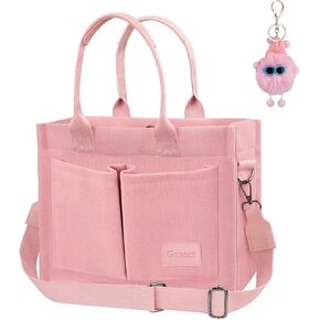 Canvas Tote Bag for Women With Pockets, Laptop Work Crossbody Purses Everything Shoulder Tote Bag Everyday Satchel Handbags