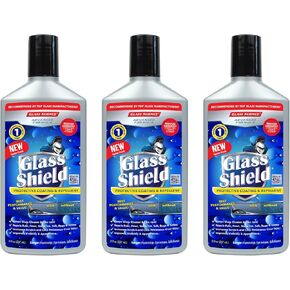 Glass Shield Glass Protective Coating (liquid) – Protects Glass, Repels Rain, Beads Water, Repellent Coating on All Exterior Windshield & Auto Glass - 8 oz - 3 Pack