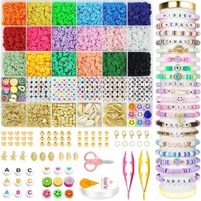 OHOME Stocking Stuffers for Kids Girls - 5300 Clay Beads Bracelet Making Kit,Arts and Crafts for Kids Ages 8-12,Christmas Crafts Games Toys for 3-10 Year Old Birthday Gift,Stuff Supplies