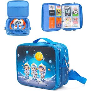 Travel Card Case for Mini Yoto Player, Card Holder,Card Binder Holder, Soft Portable Folder with 80 Pockets Player for Mini Audiobook Cards,Kids Audio Cards (blue)