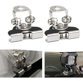 PSLER LED Light Bar Mounting Bracket Kit Pillar Hood Led Light Mount Clamp Bracket Holder Universal for Off Road Truck SUV Car Accessories Adjustable Shock-Absorbing No Drilling 304 Stainless Steel