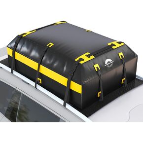 Rooftop Cargo Carrier Vehicle Soft-Shell Carriers, Heavy Duty Car Roof Bag Waterproof Without Rack, Car Topper Luggage Carrier-with 6 Hooks&Mat(19.4 Cuft)