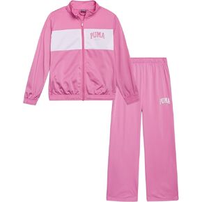 PUMA Girls' Jogger Set - 2 Piece Athletic Tricot Flare Pants and Zip Up Jacket for Girls (4-14)