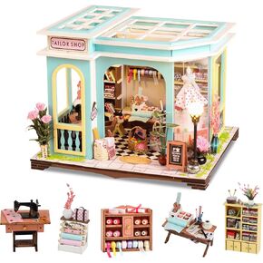 DIY Miniature House Kit,Tiny House Pet Shop with Furniture & LED,DIY Dollhouse Miniature Kit for Adults Teen,Mini House Building kit,3D Wooden Craft Mini Model Kit,Birthday Gifts Home Decor in Saudi Arabia
