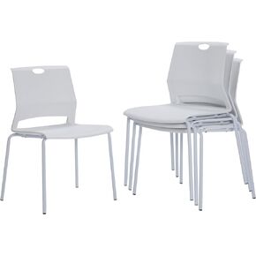 Sidanli Black Stacking Chairs Set of 4