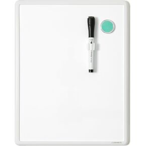 U Brands Contempo Magnetic Dry Erase Board, 11"x14", White Modern Frame, Includes Magnet and Marker