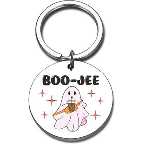 KINMES Halloween Boo Gifts for Women Men Spooky Keychain Gifts for Teens Adults Boo Basket Stuffers for Girls Boys Halloween Party Favors Ideas for Friends Boo Jee Spooky Season Gifts for Her