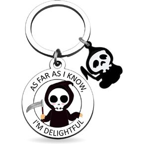 Halloween Decor Spooky Basket Stuffers Halloween Gifts for Women Men Goth Gothic Cool Horror Stuff Gag Gift Unique Fun Grim Reaper Keychain for Boys Girls Teens Adults