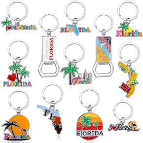 12 Pcs Florida Souvenirs United State Florida Keychain Includes 2 Bottle Openers Miami Souvenirs bulk Florida Gifts