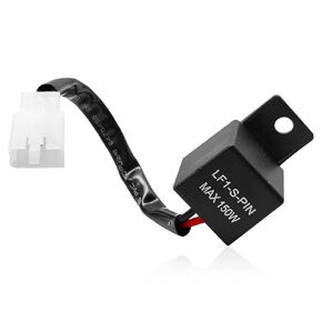 LED Flasher Relay 2-Pin, FIX Motorcycle Turn Signal Flasher Relay Adjustable Flash Rate Wiring Connectors Kit