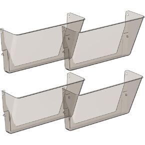 3 Pack Clear Acrylic Single Pocket, Plastic Hanging Wall Mount File Holder for Office Home, Clear