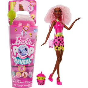 Barbie Pop Reveal Bubble Tea Series Doll & Accessories with Fashion Doll & Pet, 8 Surprises Include Color Change, Cup with Storage (Styles May Vary)
