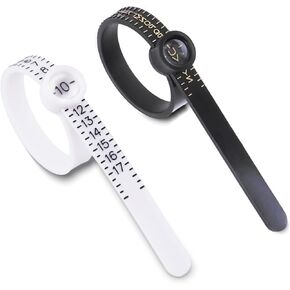 مجموعة قياس مقاس الخاتم قطعتين من amaxiu، مقاس الخاتم مع مقياس حجم الخاتم الزجاجي المكبر، أداة قياس حجم الإصبع القابلة لإعادة الاستخدام للرجال والنساء in Kuwait