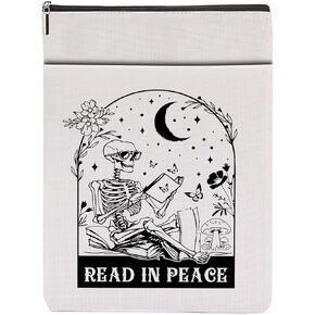 Beetle Insect Lover Book Sleeve Book Lovers Gifts Bugs Butterfly Book Cover Book Protector with Zipper and Front Pocket Book Pouch Book Accessories Bookish Gifts Goth Gifts for Women Readerss