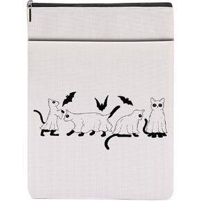 فيلم اليقطين Merch Book Sleeve Book Lovers Gifts Halloween Party Favors Book Accessories غلاف الكتاب حامي الكتاب مع سحاب وجيب أمامي كتاب هدايا ساحرة للنساء صديق