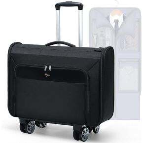 Rolling Garment Bags, Large Rolling Duffle Garment Bag with Wheels, 3 in 1 Carry On Garment Suit Luggage Bag for Women Men，Business Travel Weekender, Black-NEW