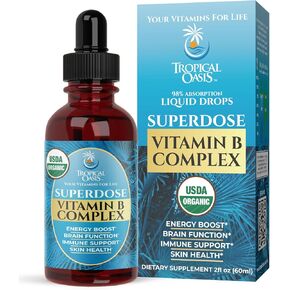 Premium Liquid B Complex Vitamin- Fast Absorbing Liquid B-Complex Supplement w/ all 8 B-vitamins, PLUS energizing herbal blend w/ Ginseng, Ginkgo, and Eleuthero Root - Vegan, NON-GMO - 16oz, 32 Serv