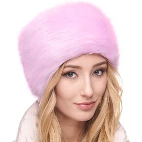 Futrzane Classic Cossack Hat - Faux Fur Hats for Women - Warm Furry Russian Hat