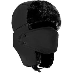 TZ Promise Unisex Winter Trapper Russian Hats with Face Mask Earflaps Faux Fur Outdoor