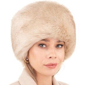 Futrzane Siberian Cossack Hat - Russian Fur Hats for Women - Fluffy Winter Hat