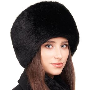 Futrzane Siberian Cossack Hat - Russian Fur Hats for Women - Fluffy Winter Hat