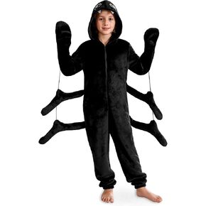 Unisex Kids Spider One Piece Halloween Onesie Zipper Down Outfits 4-12 Years