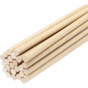 MECCANIXITY Round Wood Sticks 5/32"x6" Dowel Rod Unfinished Hardwood Stick Craft Twigs Log Stick for DIY Crafts Pack of 25