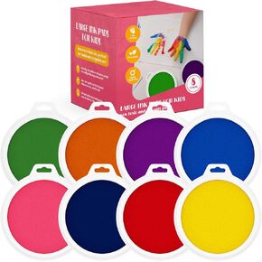 8 Pc Large Ink Pads for Kids - Washable Ink Pads for Kids - Hand/Handprint/Footprint Size - Washable Stamp Pads Kids Non Toxic Ink Pads for Stamps, Crafting, Finger Paint, Card Making, Gift for Kids in Kuwait